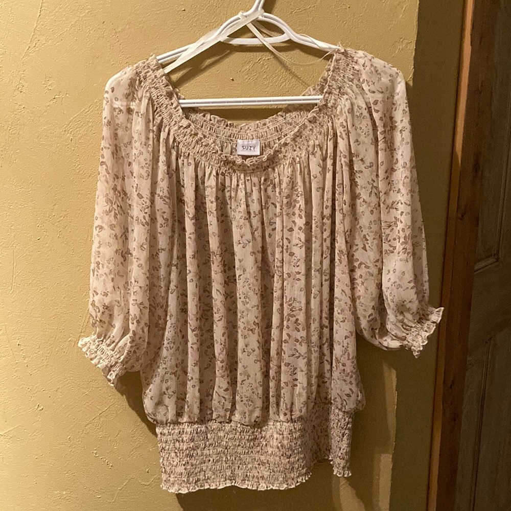 Suzy Shier Sheer Top
